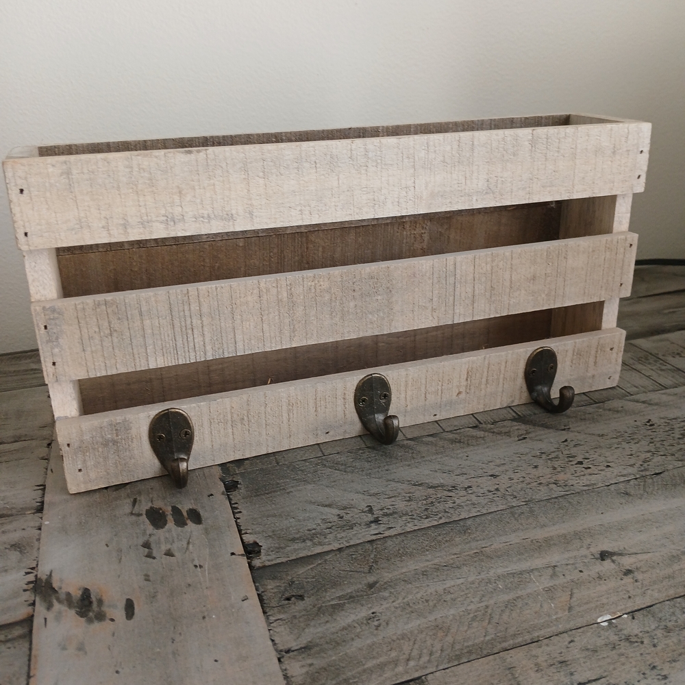 Rustic Wooden Mail And Key Holder